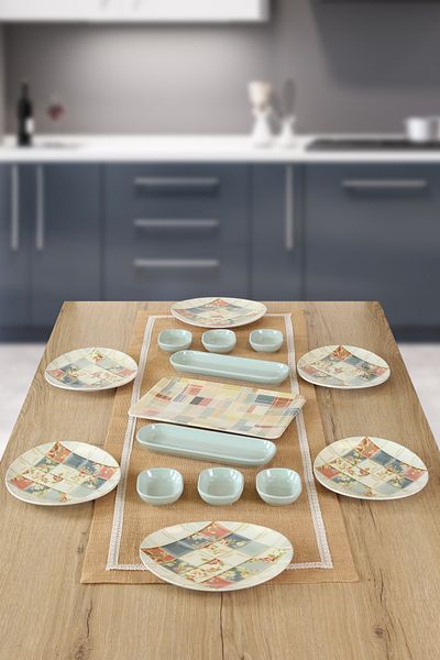 Keramika Algorithmic 15 Piece Breakfast Set for 6 People