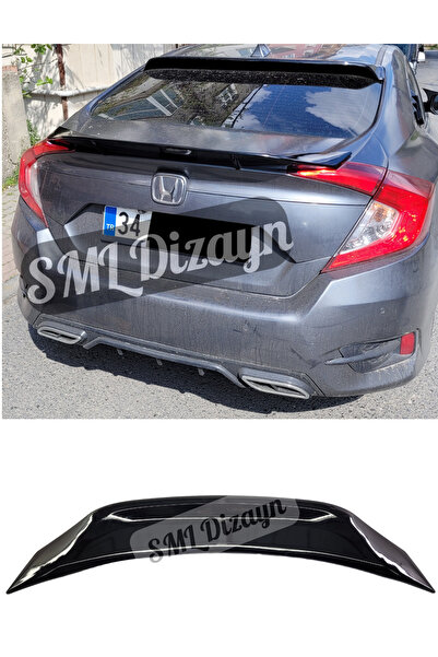 SML Dizayn Honda Civic Fc5 2016-2021 Dto Bagaj Spoiler PARLAK SİYAH Civic Fc5...