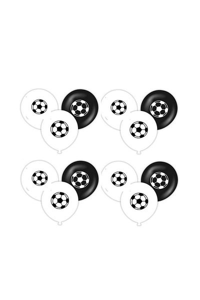 BEST PARTİ DOĞUM GÜNÜ PARTİ SÜSLERİ Black and White Fan Printed Latex Balloon 10 Pieces