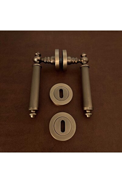 KOLDOOR Ottoman Handles Zk37 Antique Yellow Zamak Round Rosette Room Door Han...