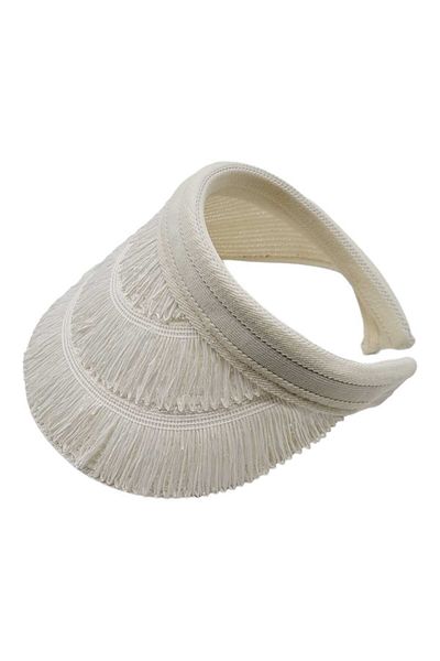 Mood Agenda Women's Tasseled Straw Visor Hat