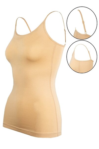 BSM Women's Nude Modal Cotton Soft Breathable Thin Rope Strap Tank Top