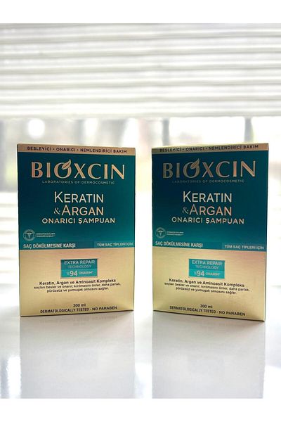 Bioxcin 300 ml Keratin and Argan Repair Shampoo - Set of 2