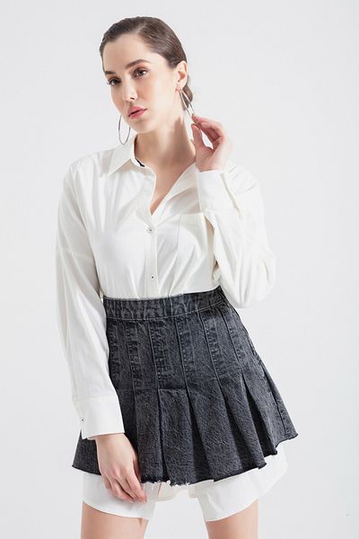Lafaba Women's White Oversize Tunic Shirt