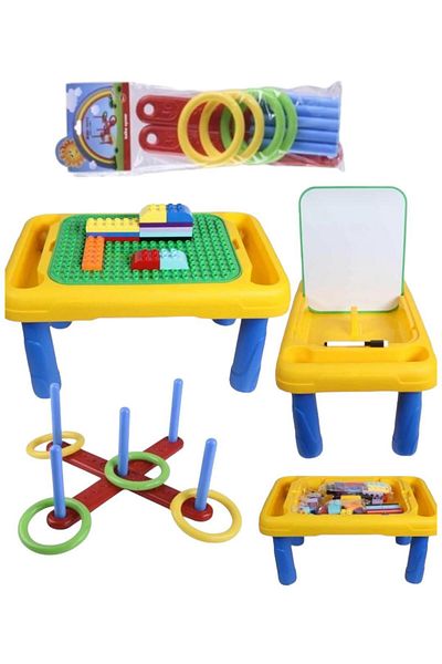 BYCEGU Writing Board with Pen and Eraser Building Toys Block Game Set Ring Toss Tilting Game Set of 2