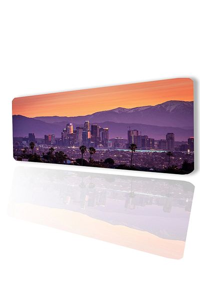 SonicTouch Metropol Sunset Themed Non-Slip Gaming Gamer Desktop Seamless Keyboard Mouse Pad 32x70cm