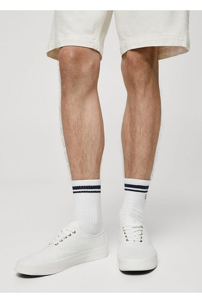 MANGO Man Adidași din bumbac cu șireturi