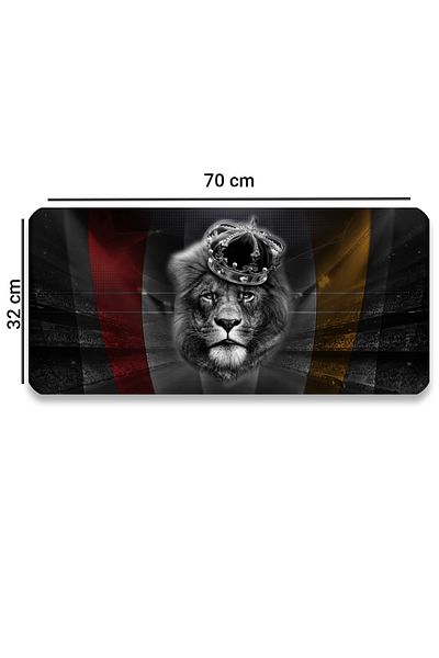 SonicTouch لوحة ماوس سوداء غير قابلة للانزلاق لمشغل الألعاب باللون الأصفر والأحمر من Lion King، مقاس 32 × 70 سم