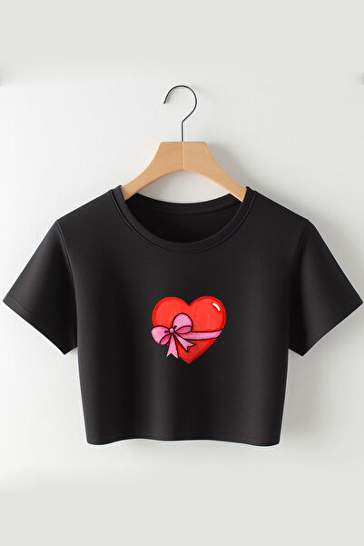 Vordevia Серцевий принт 2024 Мода Coquette Oversize велосипедний комір Crop