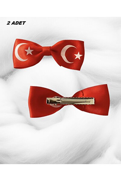 Herşey Nota Σετ κόκκινων αγκράφες με κλιπ Τουρκική σημαία 23 Απριλίου 2 τεμάχια