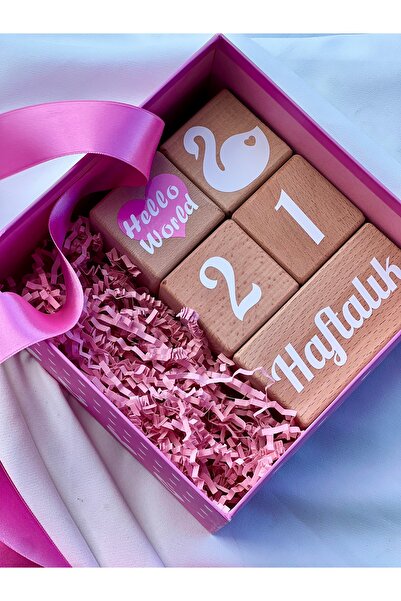 mogokids PEMBE BEBEK ANI KÜPÜ  AHŞAP DEKOR  FOTOĞRAF ÇEKİMİ