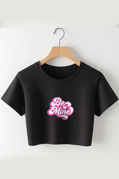 Vordevia Budi moj Tekst Štampano Oversize kroj okrugla kragna Skraćeni kroj