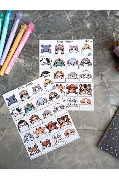 Hiras Dizayn Etichetă cu nume de animale drăguțe, distractive și dulci, cu et...