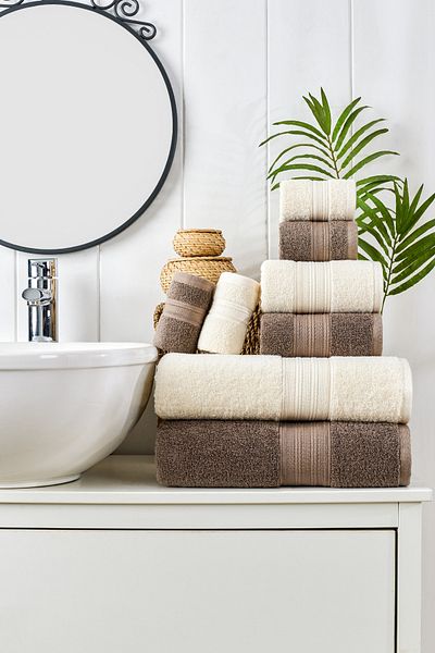 TABEA HOME Σετ μπάνιου Rei 8 τεμαχίων - 100% βαμβάκι, εξαιρετικά μαλακό, υψηλής απορροφητικότητας