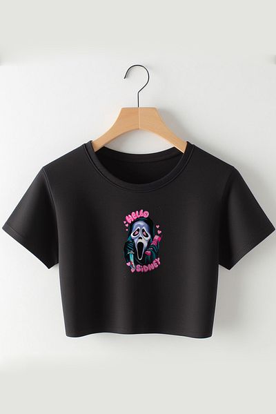 Vordevia Scream Printed 2024 Coquette Fashion Oversize Ποδηλατικό λαιμόκοψη