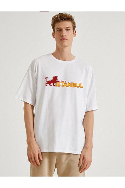 OFFSIDESIGN Ανδρικό μπλουζάκι Oversize This Is Istanbul Κίτρινο Κόκκινο Σχέδιο Κοντομάνικο Μπλουζάκι Καλοκαιρινό Μπλουζάκι