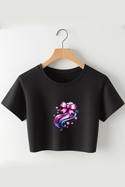 Vordevia Traka Štampano 2024 Koquette Moda Oversize kroj okrugla kragna Skrać...