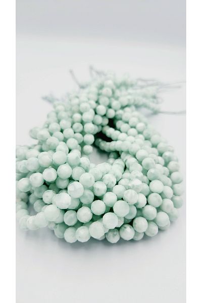 Yüksel Boncuk Σειρά από φυσική πέτρα 8 mm Larimar Faceted Cut