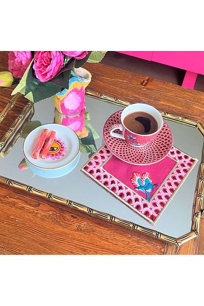 ge living Pink Cocktail Napkin - Flower Festival 2 Pack