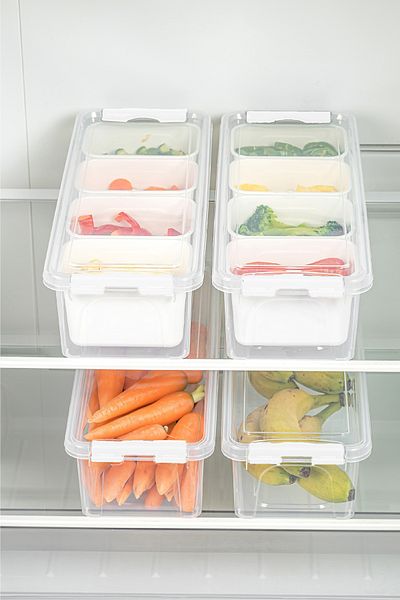 Vienev Set of 4 Long Storage Containers with Locked Lids 4X (3.5 Liter 2 Empty 2 Boxs)