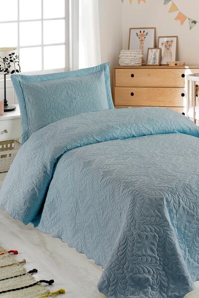 ŞENER HOME Покривало Ivy Mint Одномісне покривало з мікрофібри з капітоном