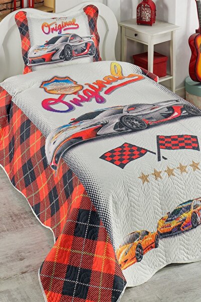 ŞENER HOME Örtüm Race Червоне одномісне покривало з капітоне