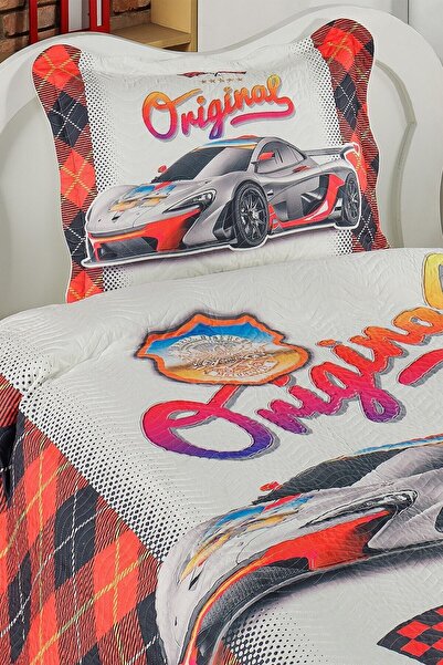 ŞENER HOME Örtüm Race Червоне одномісне покривало з капітоне