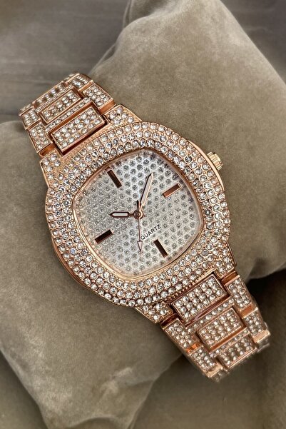 Leerybee Rose Gold Renk Zirkon Taşlı Kadın Kol Saati Özel Kutusunda Anneye Ab...
