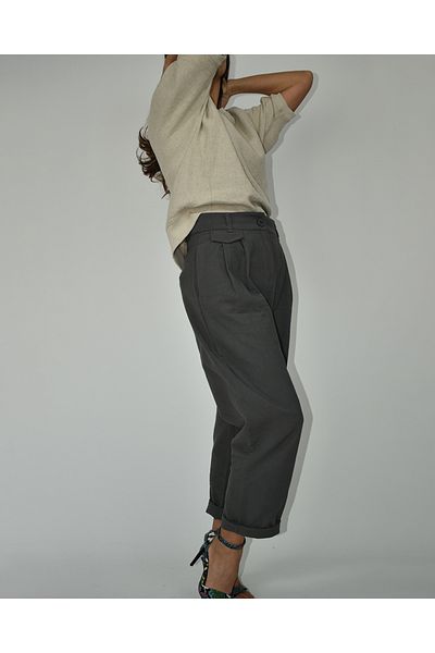 iplik natural boheme Women's Straw Linen Shalwar Trousers