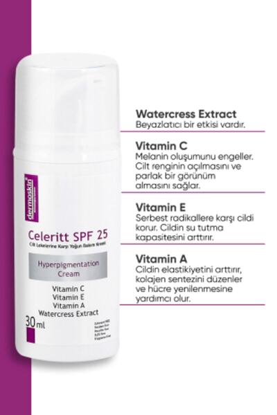 Dermoskin CELERİTT SPF 25 CREAM, WHİCH HELPS WHİTEN DARK SPOTS, 30 ML. DEMBA1828
