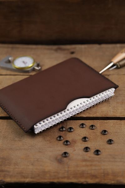 New Coast Leather 1900's Ръчно изработен калъф за тефтер A6 от естествена кожа