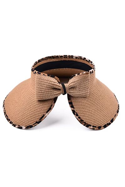 FELLMENS Camel Bow Open Top Visor Straw Women's Hat