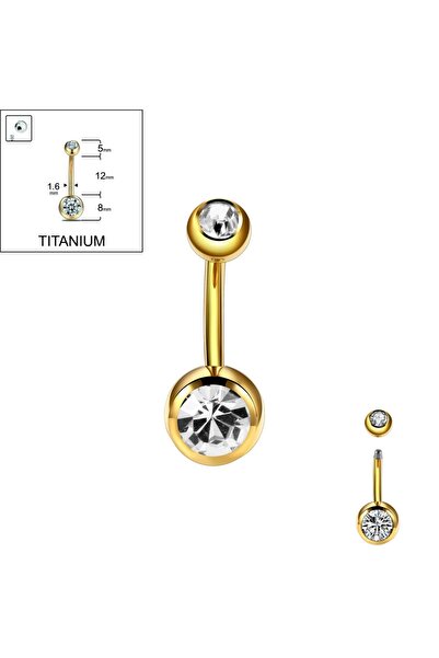 Bylin %100 G23 Titanyum Ilk Delim Göbek Piercingi - Bar Uzunluğu 12 Mm- 1 Adet