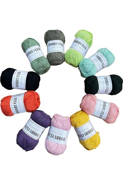 hobby club Premium Cotton 100% Pamuk Punch και Amigurumi Λίμα Σετ 20 τεμαχίων