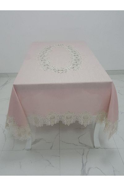 Finezza Nihal Luxe Lacy Lurex Linen Fabric Powder Tablecloth 160x230 Cm - 1152