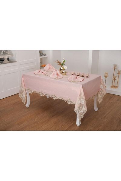 Finezza Perla Guipure Linen Powder Tableware for 8 Persons 160x230cm 17pcs. - 1163