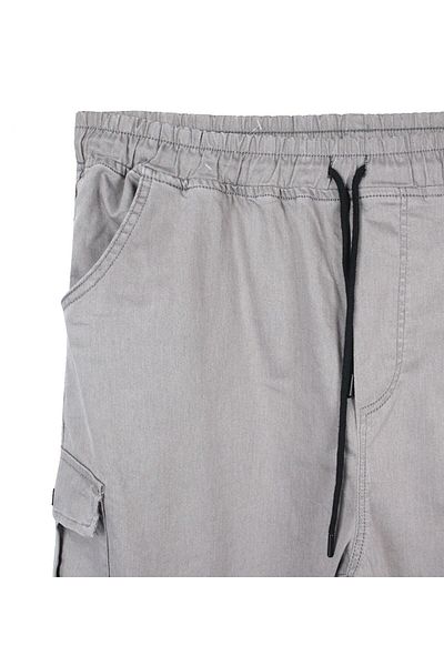 marufshop Men's Large Size 100-156 Suitable for Weight Between Cargo Pocket Jogger Jeans Ice Gray