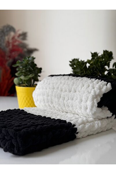 STARRYSTORE El Örgü Puffy Bebek Battaniye 90x90 cm