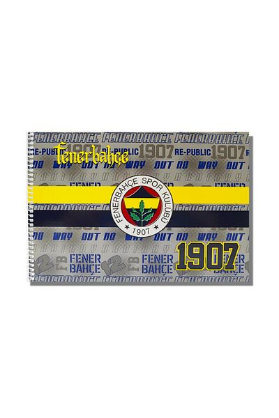 Fenerbahçe 17x24 15 Sheets Cardboard Cover Spiral Painting Book 12 Pieces