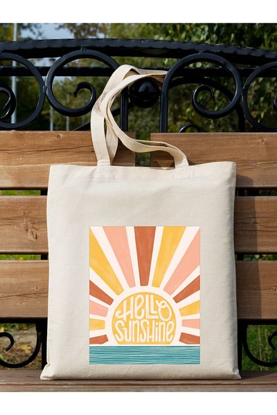 Cemira Hello Sunshine, Sun Design Raw Cloth Tote Bag Cloth Bag