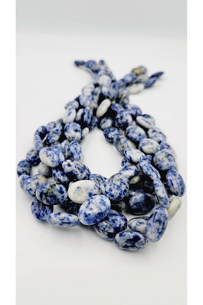 Yüksel Boncuk 18x13 mm Sodalite Ellipse Cut Natural Stone String