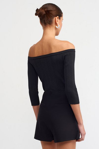 Dilvin 80748 Pantaloni scurți cu cataramă Fusta-negru