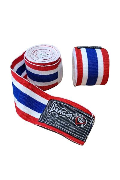 Dragondo 83818 Thailand Bayraklı 3,5 Metre Elastik Bandaj Boks Bandajı Muay Thai Bandajı Kick Boks B