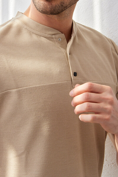 RAVANELLI Ανδρικό μοντέρνο μπλουζάκι με κούμπωμα γιακά με λεπτή εφαρμογή