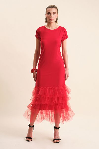 VERDA Tulle Detailed Dress with Skirt