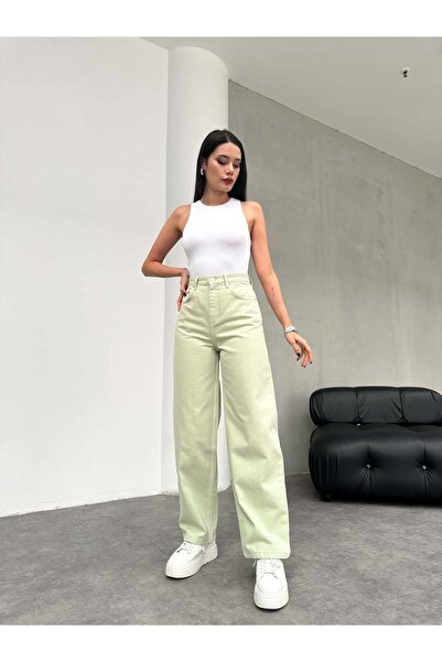 ESRAHELVACI النعناع الأخضر فضفاض جان