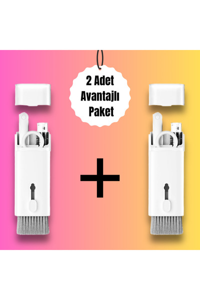 MATECHNO 2 Adet 7 in 1 Çok Fonksiyonlu Bilgisayar Laptop Klavye Telefon Kulaklık Airpod Temizleyici Fırça Kit