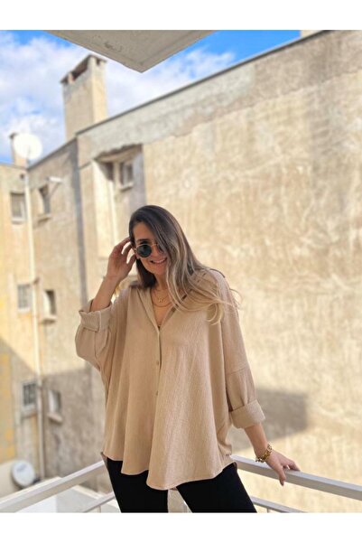 LARİSA COLLECTİON Bürümcük Pamuklu Basıc Gömlek