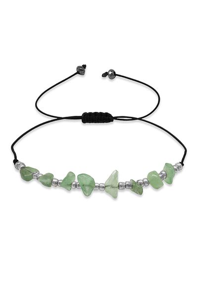 Tesbihane Macrame Braided Basic Model Aventurine Natural Stone Women's Bracelet