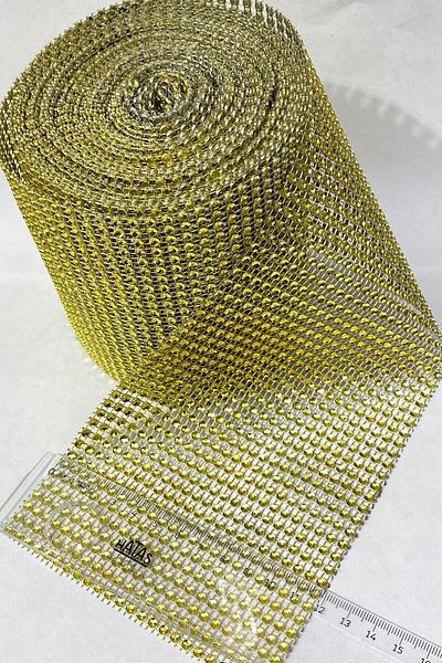 Aker Hediyelik Decorative Ribbon Accessory Gold Ptik Ribbon Stone 1 Meter 24 Rows – Decorative Ribbon